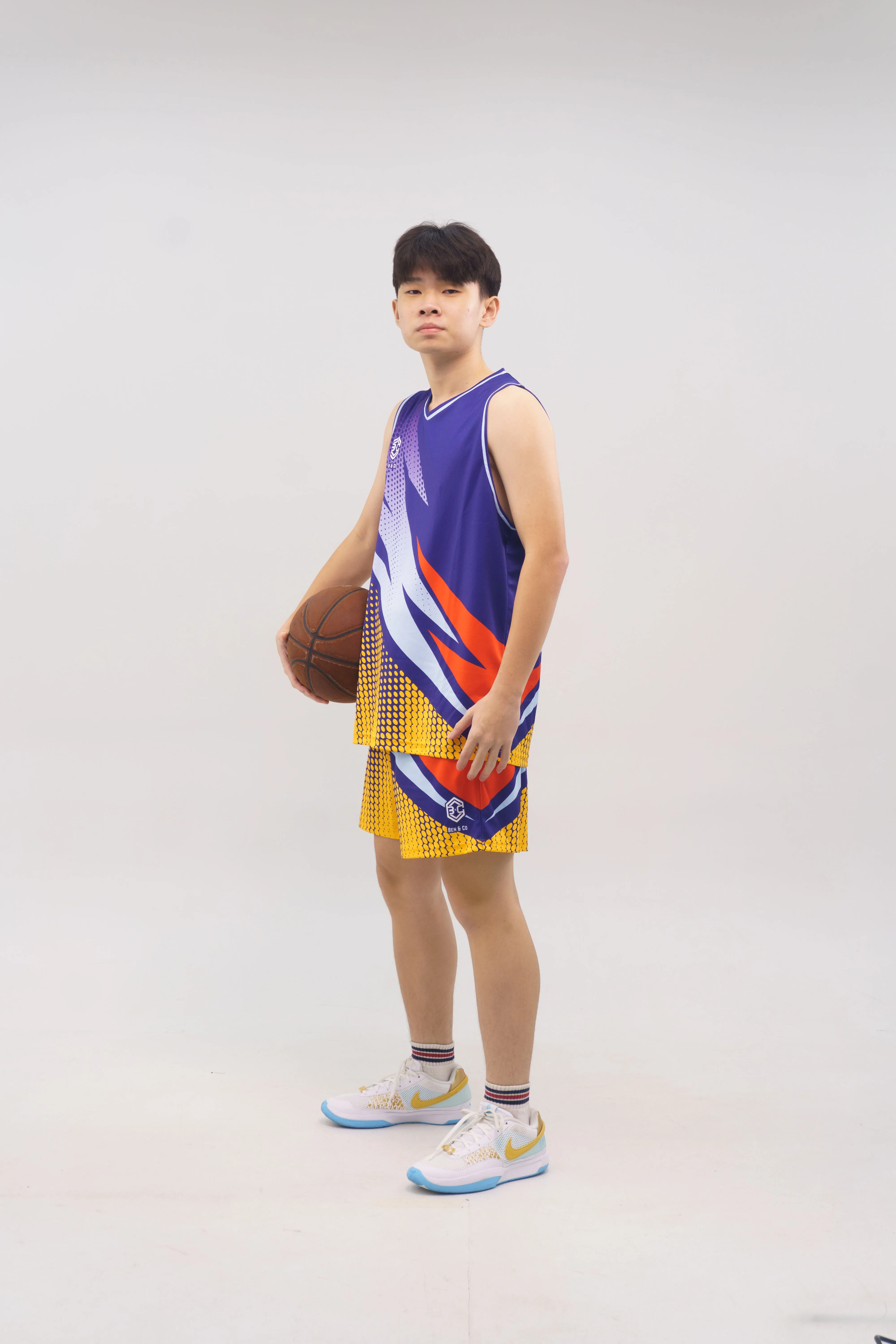 BENCO Basketball Jersey Blue Yellow Men